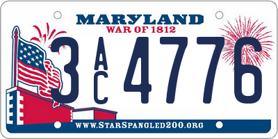 MD license plate 3AC4776