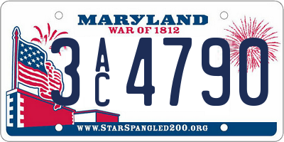 MD license plate 3AC4790