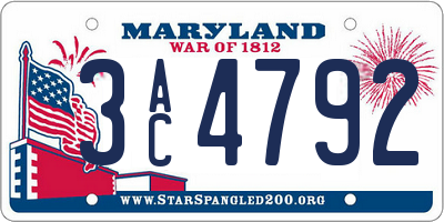 MD license plate 3AC4792