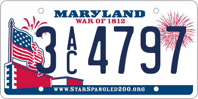 MD license plate 3AC4797