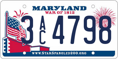 MD license plate 3AC4798