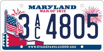 MD license plate 3AC4805