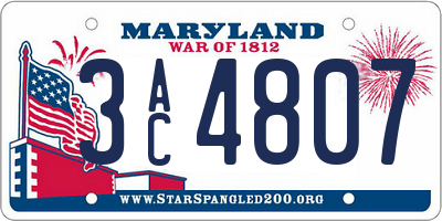 MD license plate 3AC4807