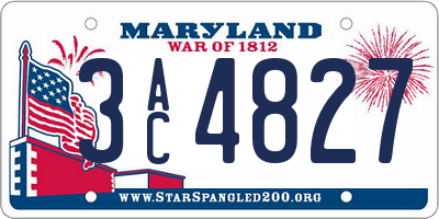 MD license plate 3AC4827