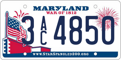 MD license plate 3AC4850
