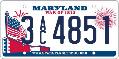 MD license plate 3AC4851