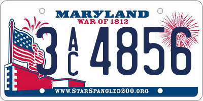 MD license plate 3AC4856