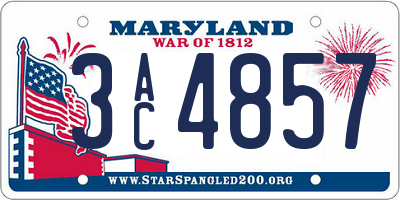 MD license plate 3AC4857