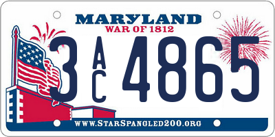 MD license plate 3AC4865