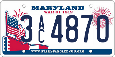 MD license plate 3AC4870