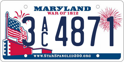 MD license plate 3AC4871