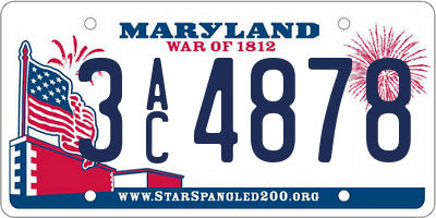 MD license plate 3AC4878