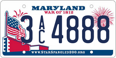 MD license plate 3AC4888