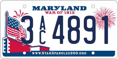 MD license plate 3AC4891