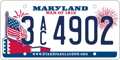MD license plate 3AC4902