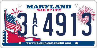 MD license plate 3AC4913