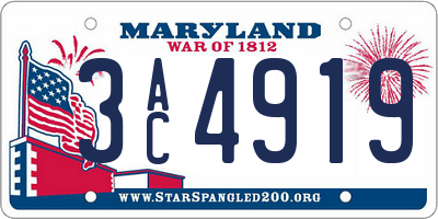 MD license plate 3AC4919