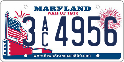 MD license plate 3AC4956