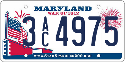 MD license plate 3AC4975