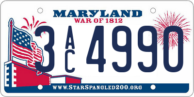 MD license plate 3AC4990