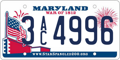 MD license plate 3AC4996