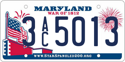 MD license plate 3AC5013