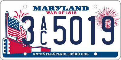 MD license plate 3AC5019