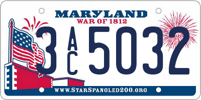 MD license plate 3AC5032