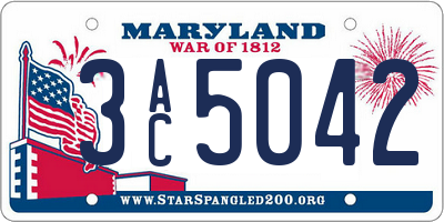 MD license plate 3AC5042