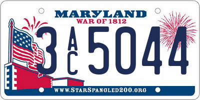 MD license plate 3AC5044