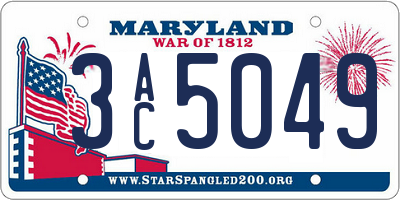 MD license plate 3AC5049