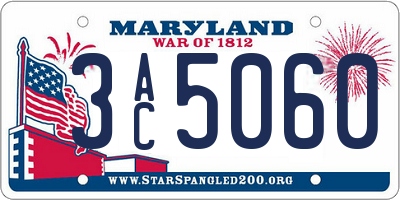 MD license plate 3AC5060