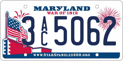 MD license plate 3AC5062