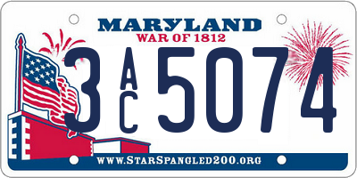 MD license plate 3AC5074