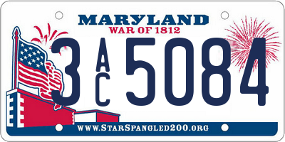 MD license plate 3AC5084