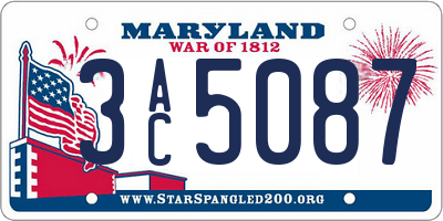 MD license plate 3AC5087