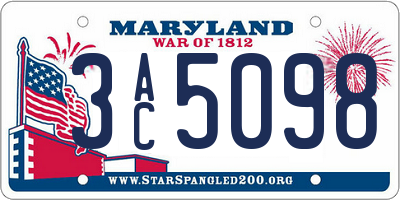 MD license plate 3AC5098
