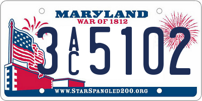 MD license plate 3AC5102