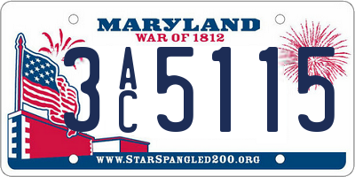 MD license plate 3AC5115