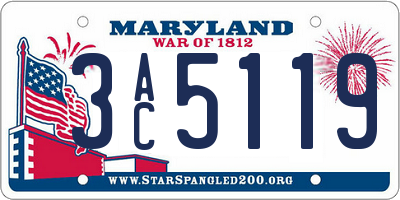 MD license plate 3AC5119