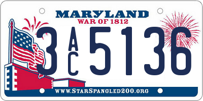 MD license plate 3AC5136