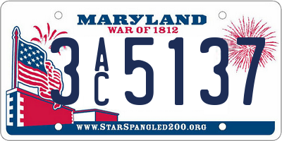 MD license plate 3AC5137