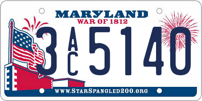 MD license plate 3AC5140