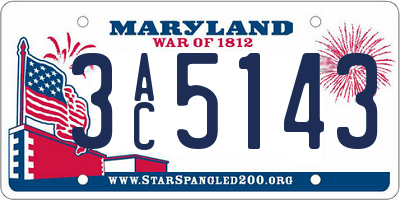 MD license plate 3AC5143
