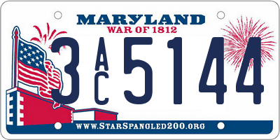 MD license plate 3AC5144