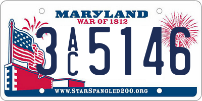 MD license plate 3AC5146