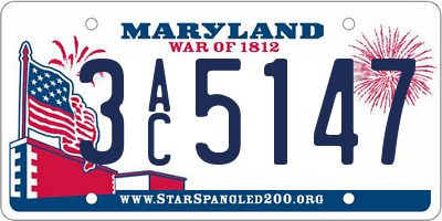 MD license plate 3AC5147