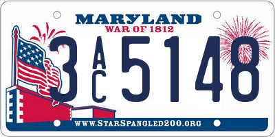 MD license plate 3AC5148
