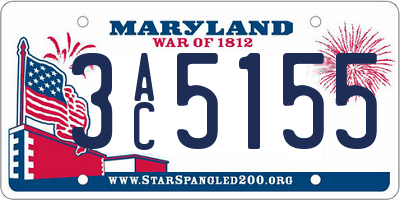 MD license plate 3AC5155