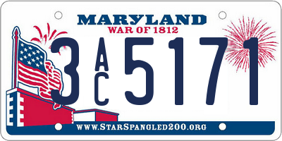 MD license plate 3AC5171
